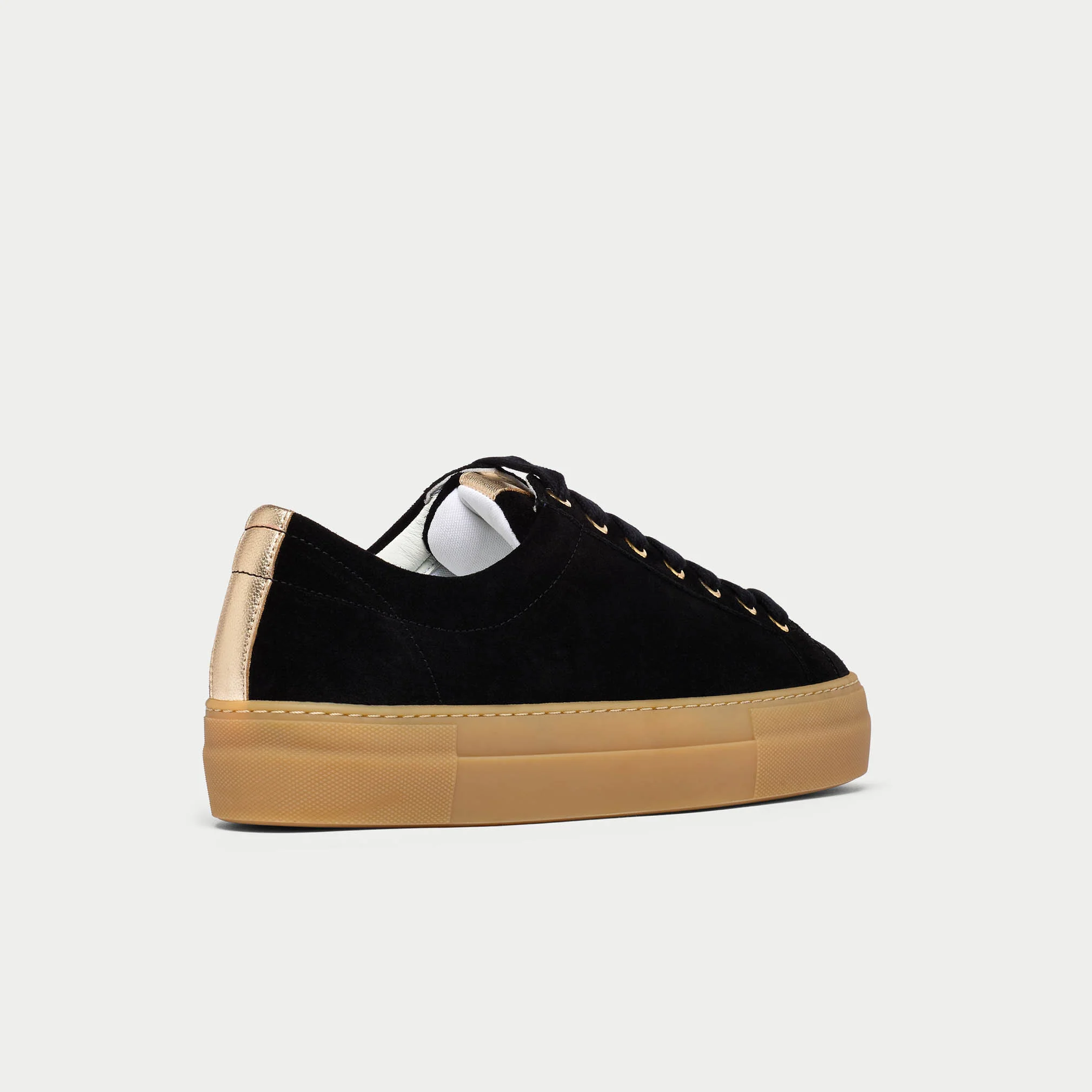 Saturn - Black & Champagne Wide Fit Trainers - Image 6