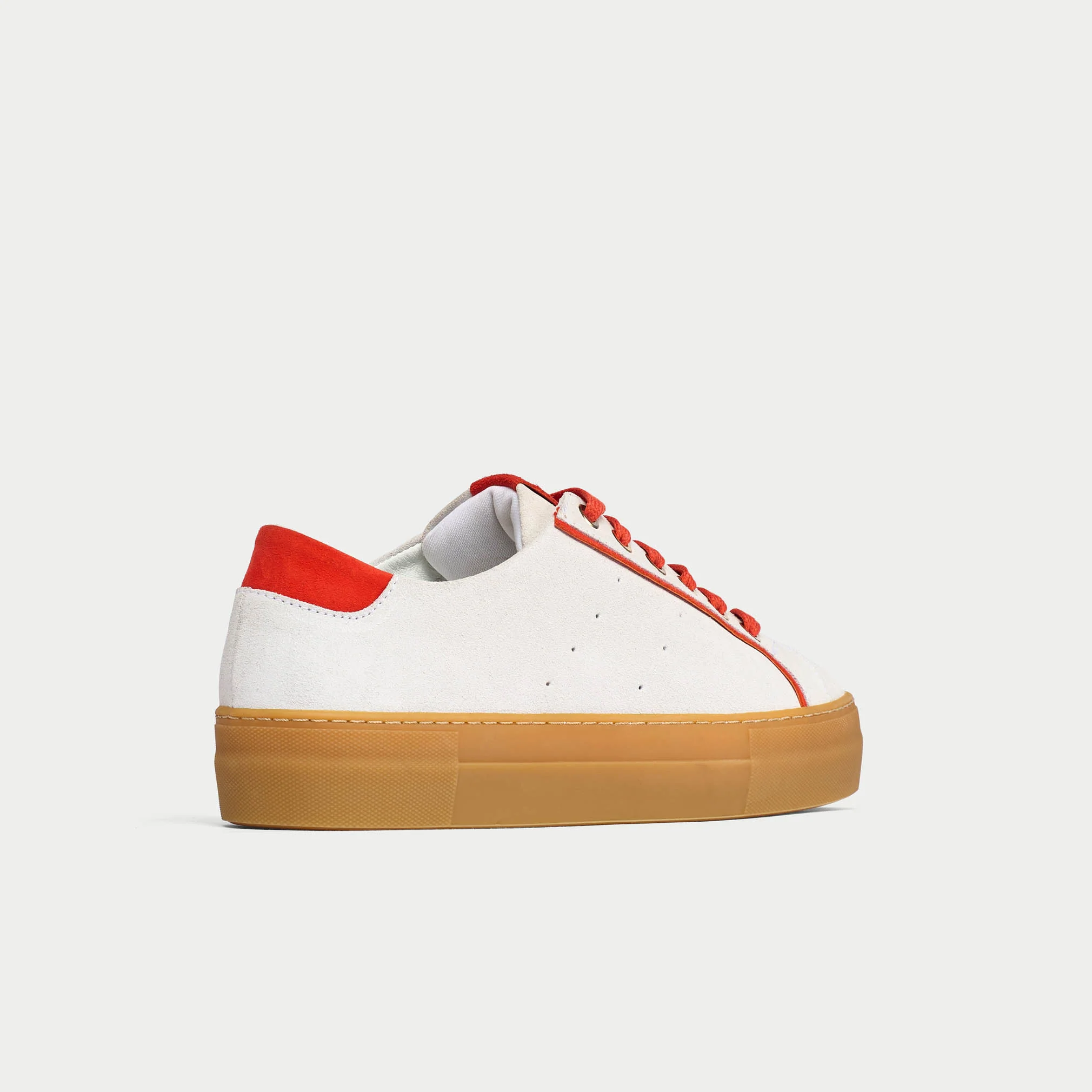 Saturn - Cream & Orange Suede Wide Fit Trainers - Image 11