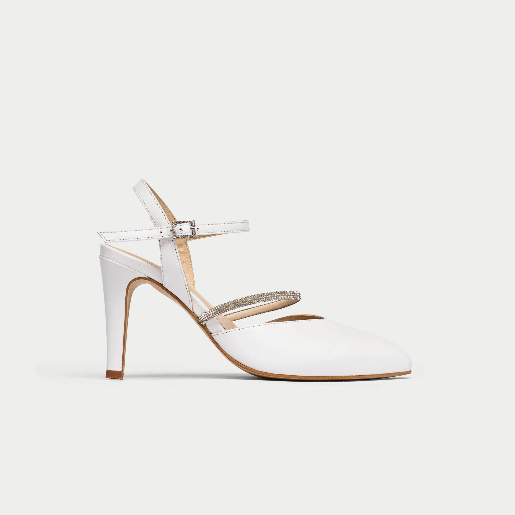 Sienna - White Leather Heels - Image 2