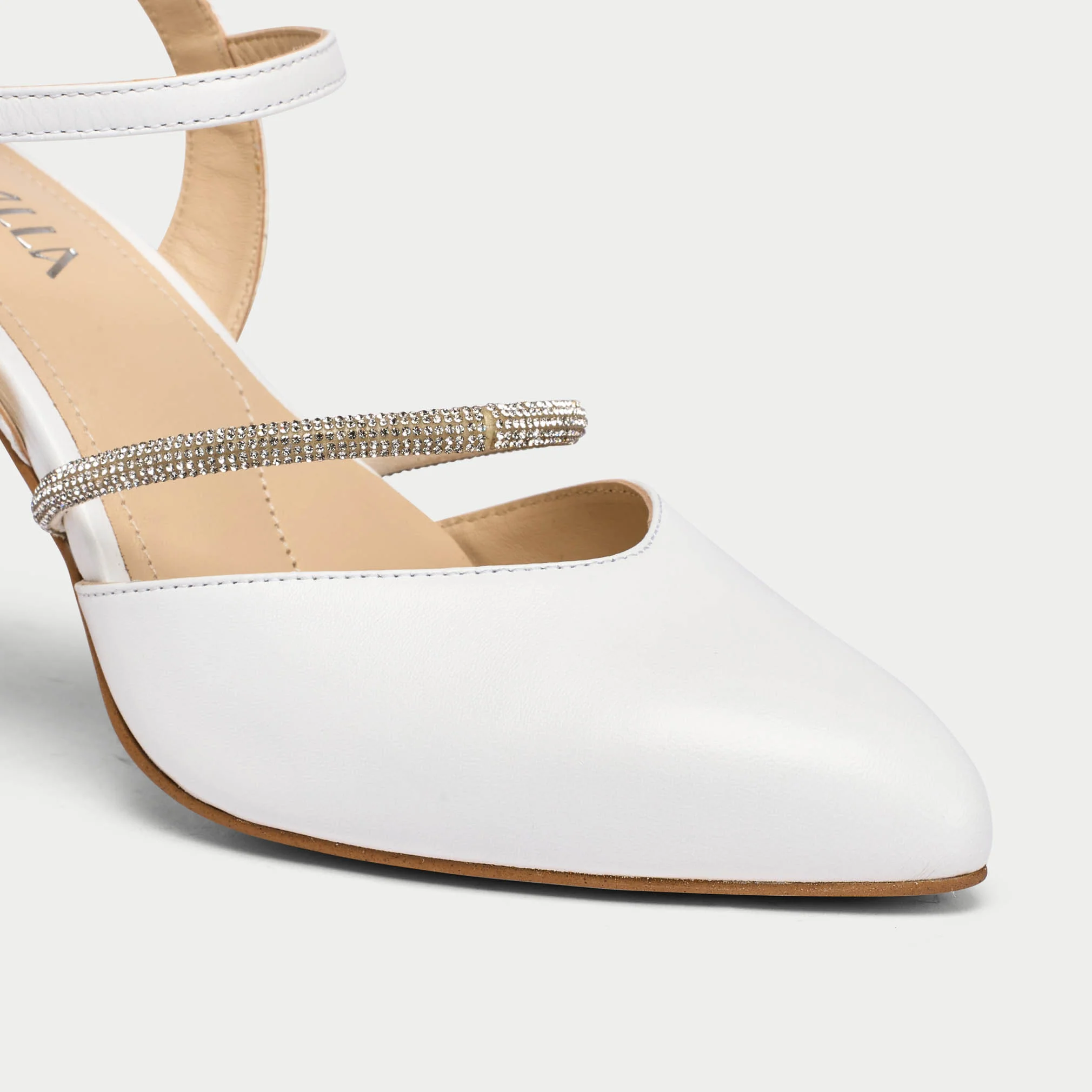 Sienna - White Leather Heels - Image 3