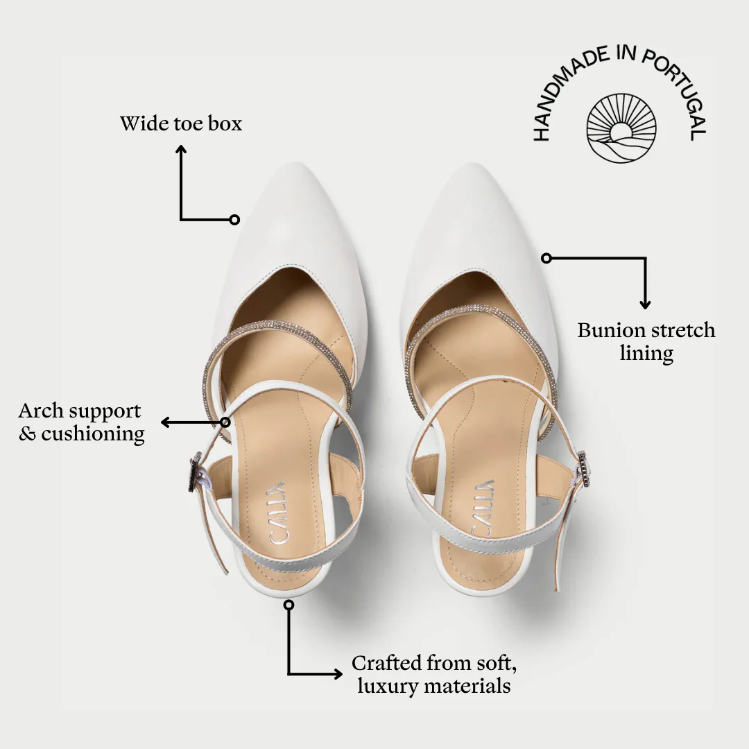 Sienna - White Leather Heels - Image 7