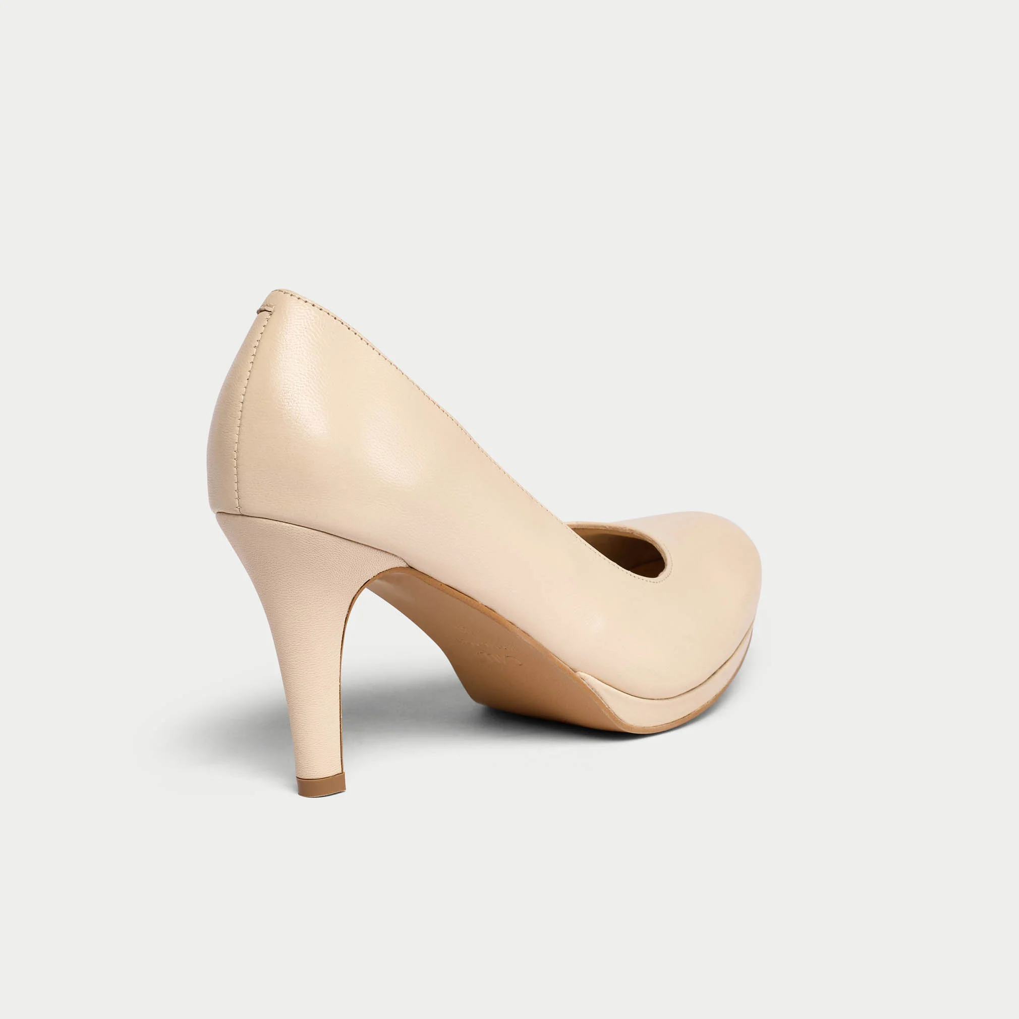 Sophia - Light Beige Leather Courts - Image 4