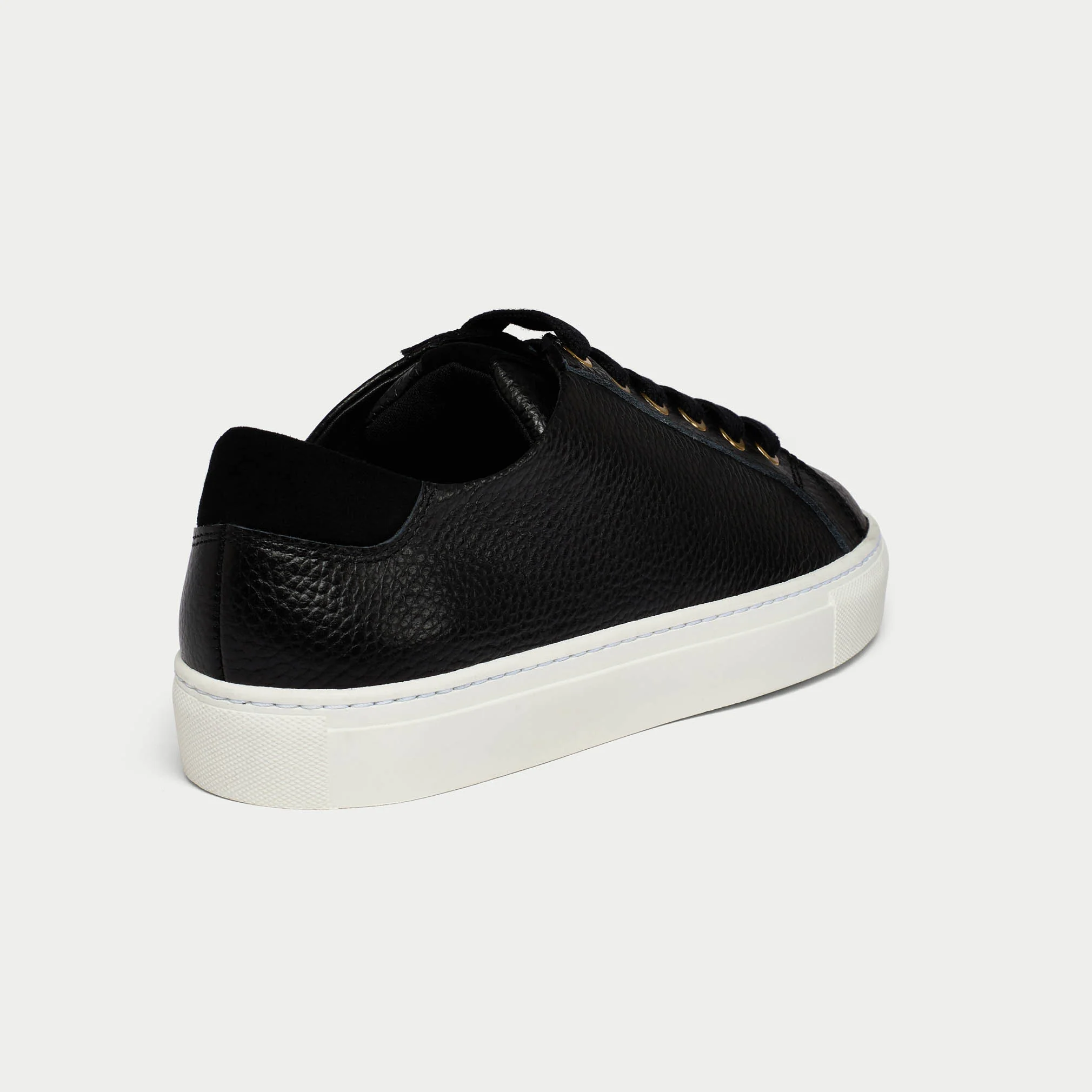 Star - Black Leather Wide Fit Trainers - Image 4