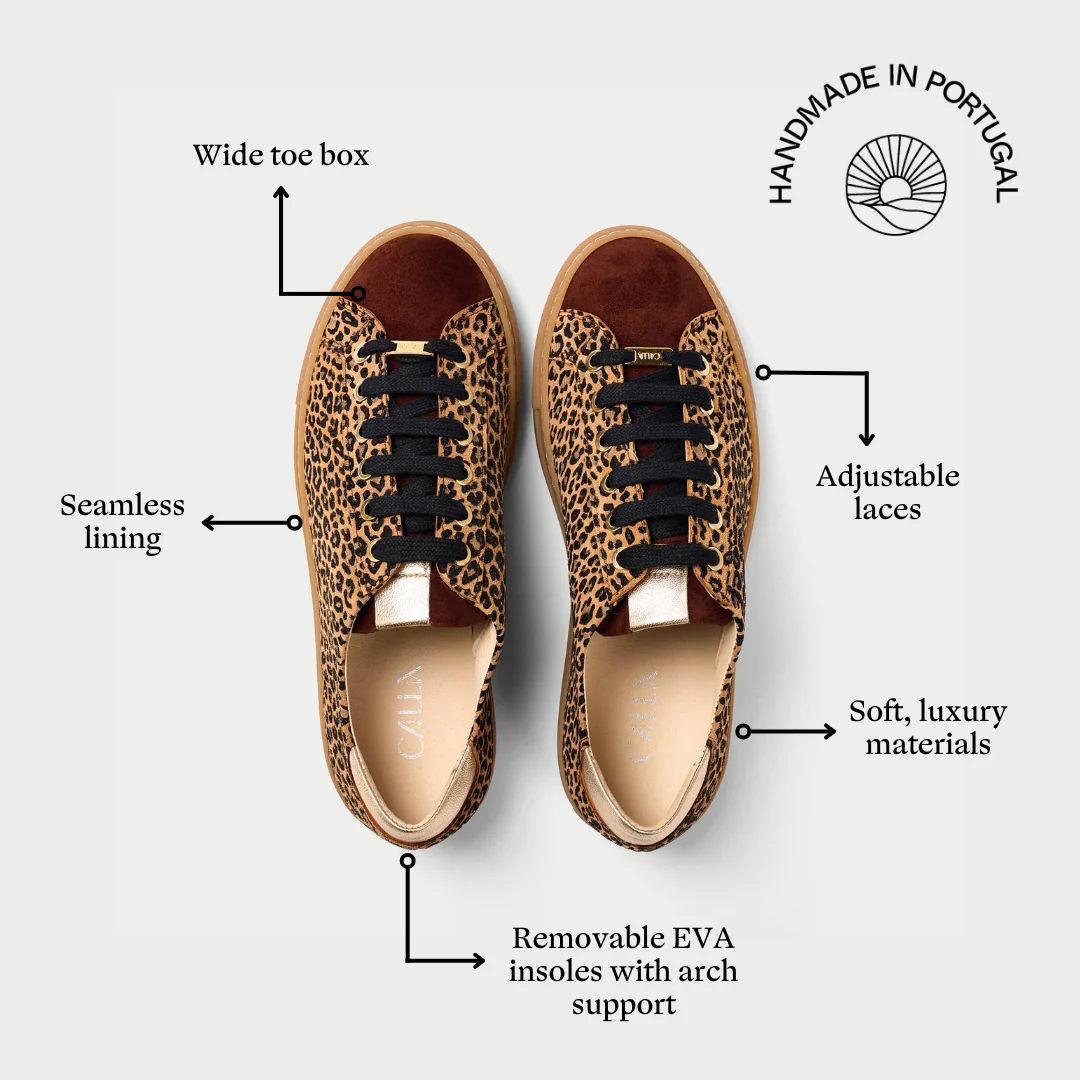 Star - Leopard Suede Wide Fit Trainers - Image 6
