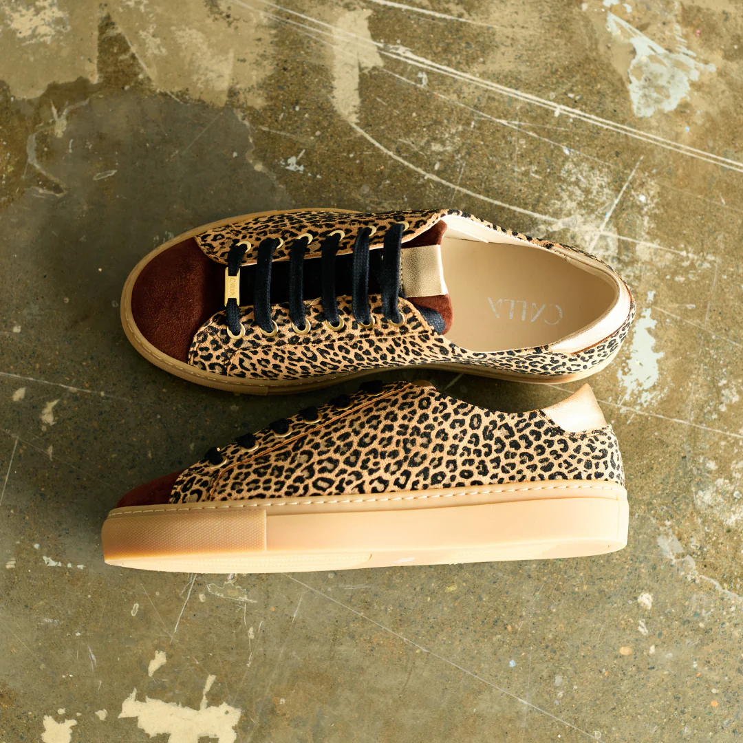 Star - Leopard Suede Wide Fit Trainers - Image 8