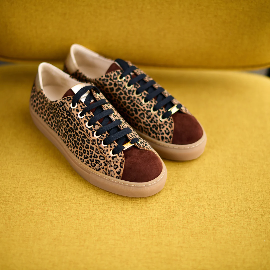 Star - Leopard Suede Wide Fit Trainers - Image 9