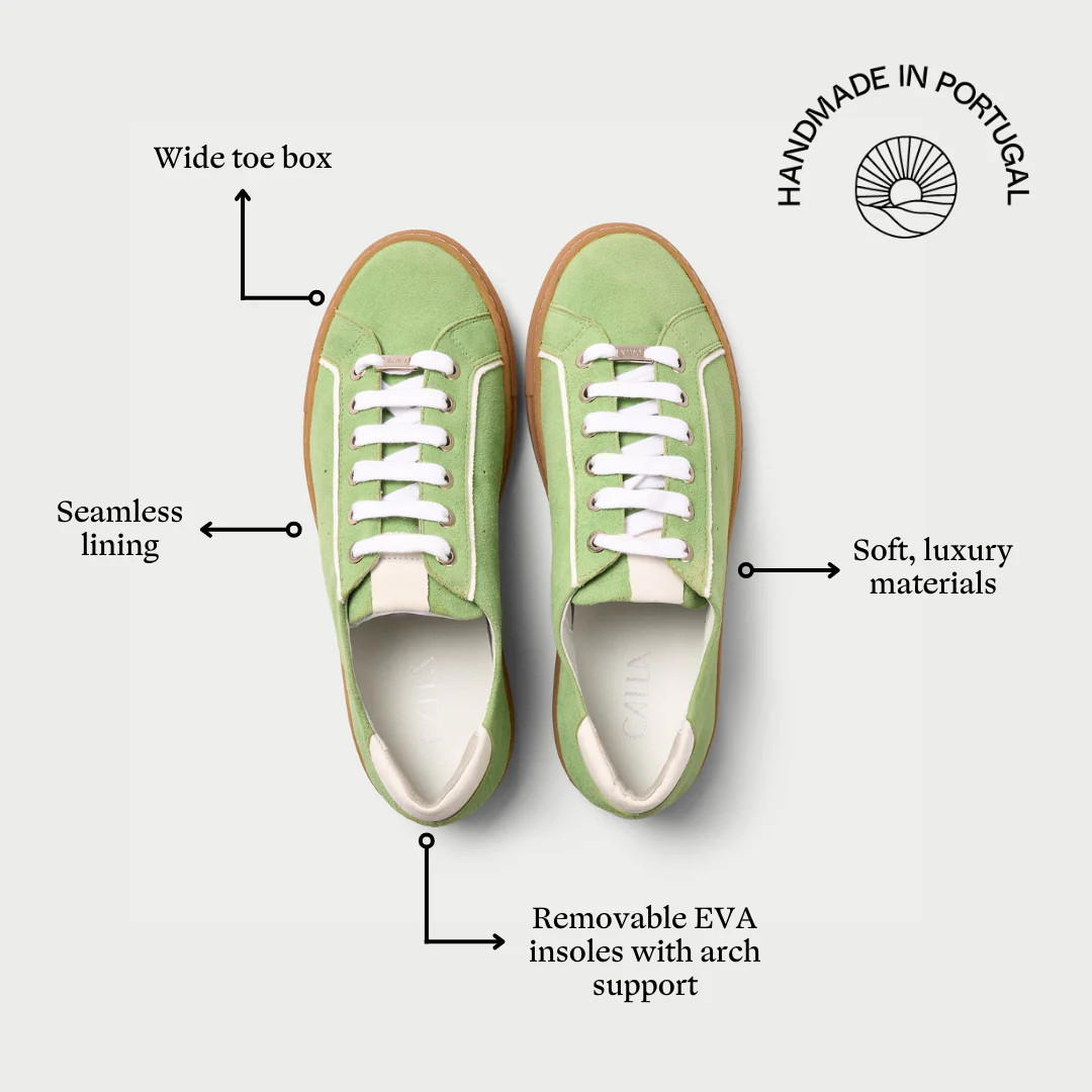 Star - Matcha Suede Wide Fit Trainers - Image 5