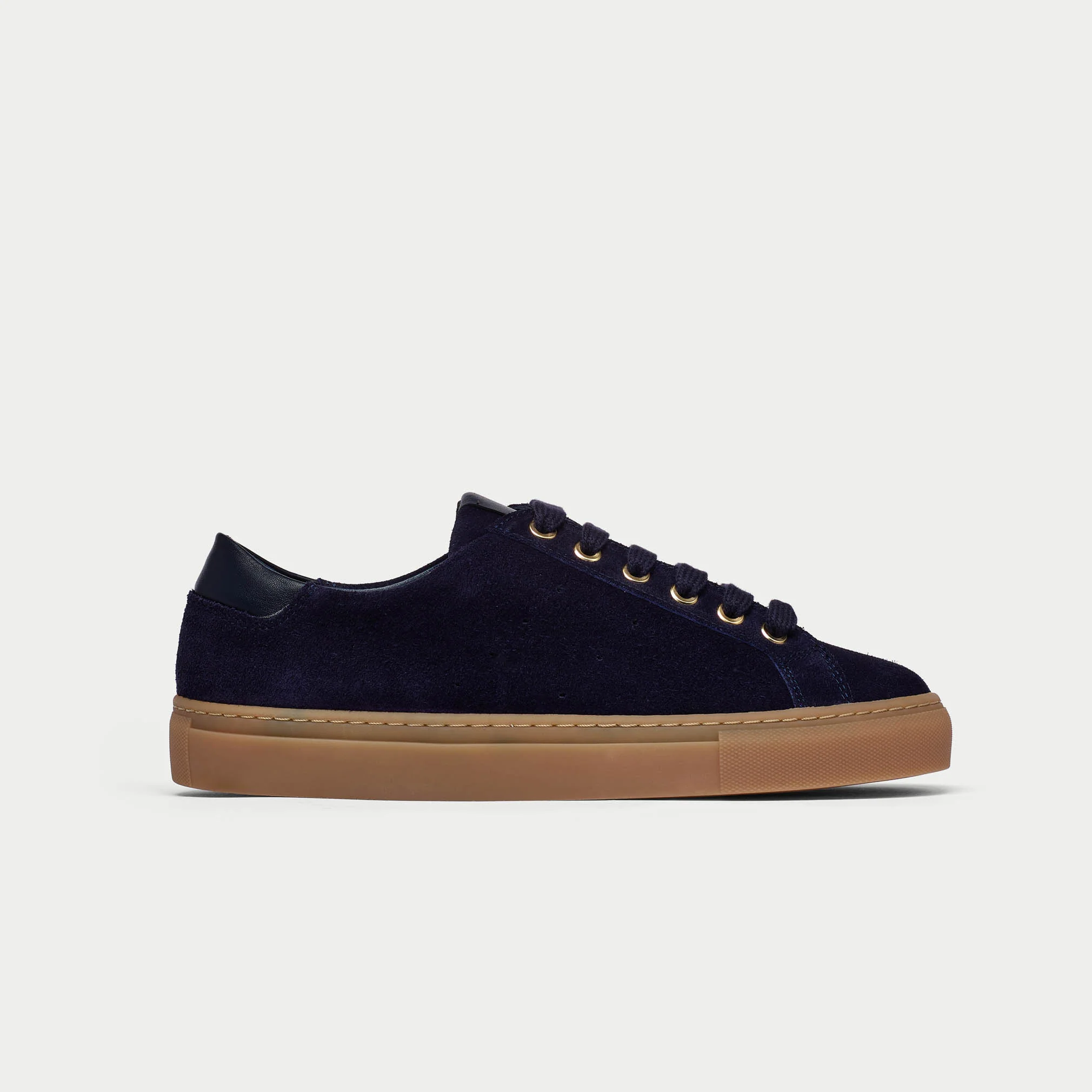 Star - Navy Suede Wide Fit Trainers
