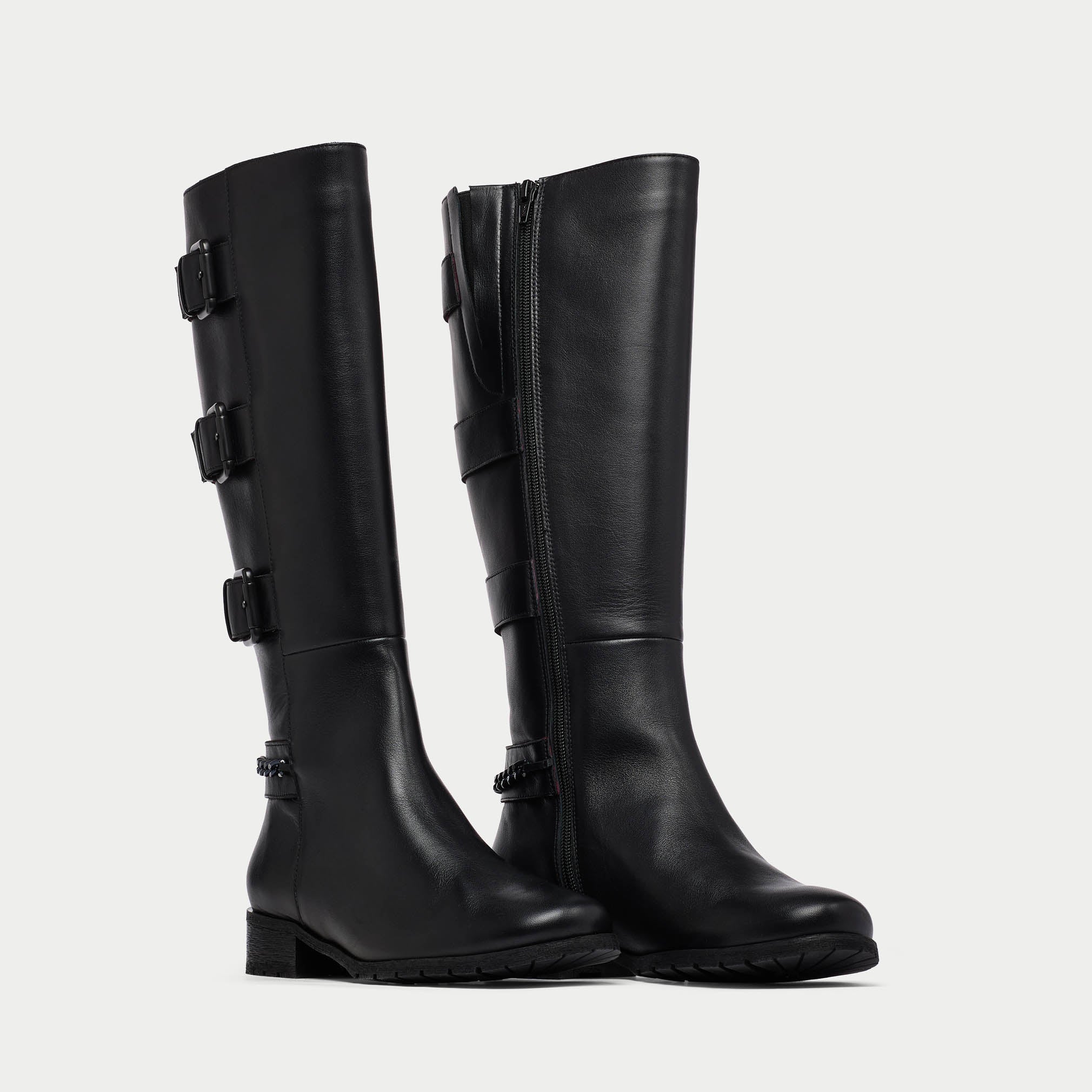 Sylvia - Black Leather Boots - Image 3